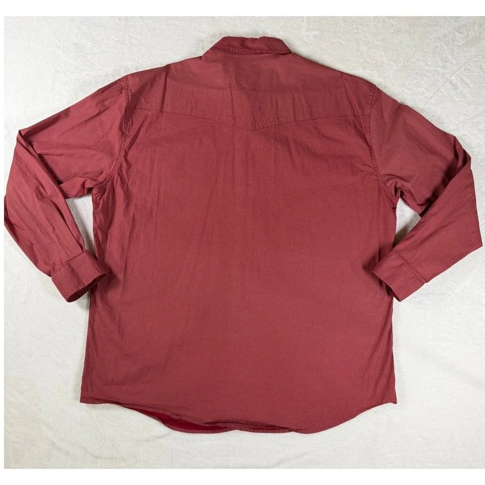 Rafter C Cowboy Collection ProFlex45 Western Pearl Snap‎ Cotton Red Mens XXL